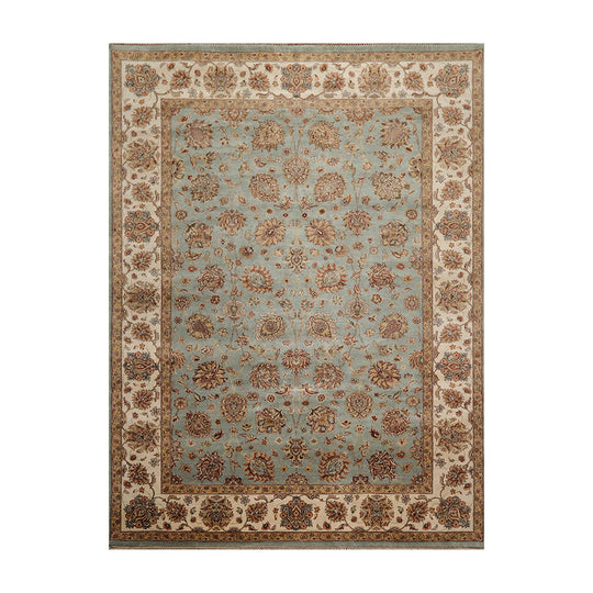 8'6" x 11'6" Hand Knotted 100% Wool Agra 200 KPSI Oriental Area Rug Aqua