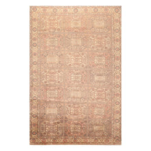 06' 06''x09' 11'' Ivory Rose Brown Color Hand Knotted Persian 100% Wool Traditional Oriental Rug