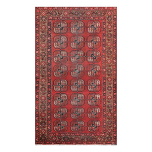 03' 09''x06' 08'' Red Tan Charcoal Color Hand Knotted Persian 100% Wool Traditional Oriental Rug