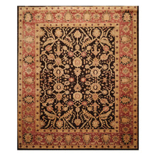 8' x9' 10'' Dark Chocolate Rose Tan Color Hand Knotted Persian 100% Wool Traditional Oriental Rug