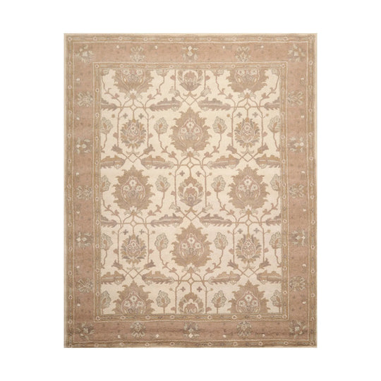 8x10 Beige, Taupe Hand Tufted 100% Wool Arts and Craft Traditional Oriental Area Rug
