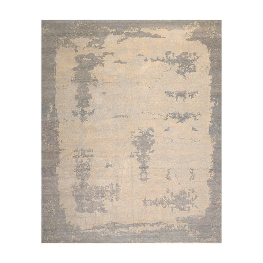 9’x12’ Hand Knotted Designer Tibetan Wool Antique Reproduction Area Rug Beige