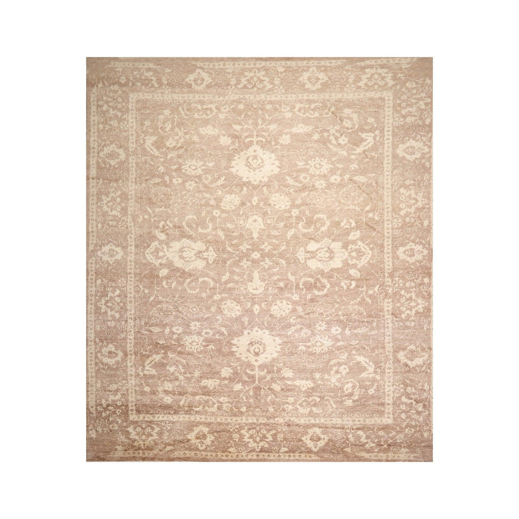 10' x14'  Brown Taupe Beige Color Hand Knotted Tibetan 100% Wool Modern & Contemporary Oriental Rug