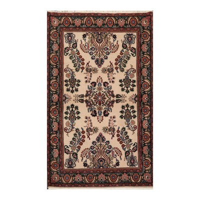 4' x 6' Hand Knotted 100% Wool Saroukk Traditional Oriental Area Rug Beige - Oriental Rug Of Houston