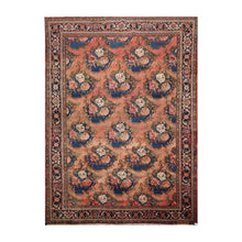 8' 9''x11' 4'' Rust Navy Brown Color Hand Knotted Persian 100% Wool Traditional Oriental Rug