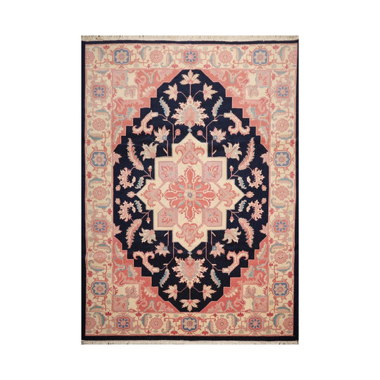 9' x 12' Hand Knotted 100% Wool Serapi Traditional Oriental Area Rug Navy