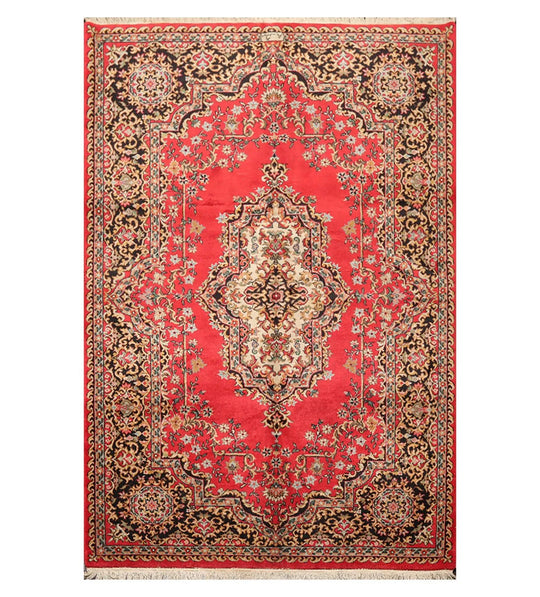 5'11' x 8'11'' Hand Knotted 100% Wool Sarouk Traditional Oriental Area Rug Navy