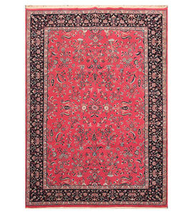 6' x8' 11'' Pink Black Blue Color Hand Knotted Persian 100% Wool Traditional Oriental Rug