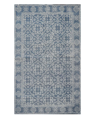 5' x 8' Hand Knotted 100% Wool Oriental Traditional Oriental Area Rug Blue - Oriental Rug Of Houston
