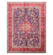 6' 6''x9' 10'' Royal Blue Red Ivory Color Hand Knotted Persian 100% Wool Traditional Oriental Rug