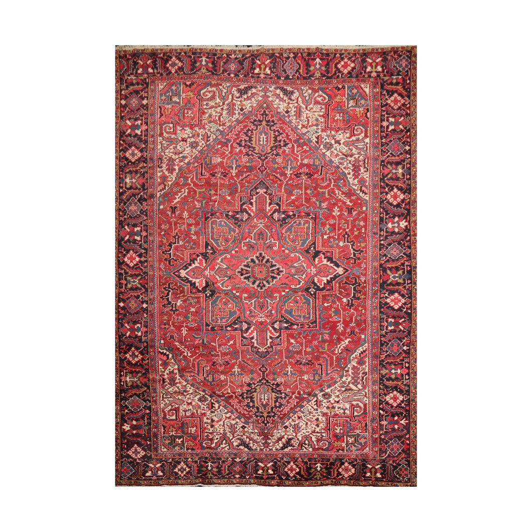 9'5'' x 13'3'' Hand Knotted 100% Wool Herizz Traditional Oriental Area Rug Rust - Oriental Rug Of Houston