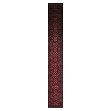 2' 7''x20' 2'' Burgundy Midnight Blue
 Rose Color Hand Knotted Persian 100% Wool Traditional Oriental Rug