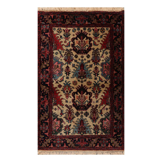 4' x 6' Hand Knotted 100% Wool Arts & Crafts Oriental Area Rug Beige