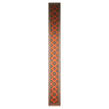 2'6" x 20'8" Hand Knotted Wool Rare Romanian Shirazz Area Rug Orange Runner - Oriental Rug Of Houston