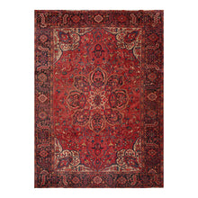 9' 10''x13'  Red Rust Beige Color Hand Knotted Persian 100% Wool Traditional Oriental Rug
