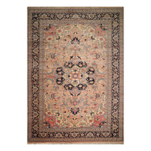 11' 10''x17' 7'' Peach Midnight Blue
 Rose Color Hand Knotted Persian 100% Wool Traditional Oriental Rug