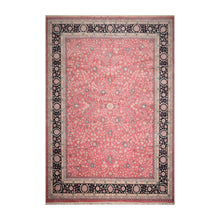11' 7''x16' 3'' Pink Midnight Blue
 Slate Color Hand Knotted Persian 100% Wool Traditional Oriental Rug