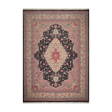 12' x15'  Midnight Blue
 Ivory Pale Pink Color Hand Knotted Persian 100% Wool Traditional Oriental Rug