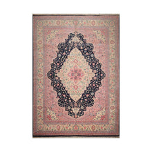 11' 9''x14' 9'' Midnight Blue
 Pale Pink Ivory Color Hand Knotted Persian 100% Wool Traditional Oriental Rug