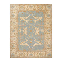 8' 11''x11' 9'' Blue Beige Brown Color Hand Knotted  100% Wool Traditional Oriental Rug