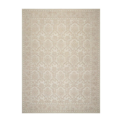 9'1'' x 12'1'' Hand Knotted 100% Wool Damask Afghan Area Rug Gray Tone on Tone - Oriental Rug Of Houston