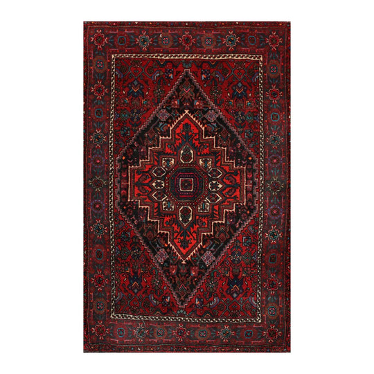 2'7''x4'1'' Hand Knotted Wool Tribal Traditional 200 KPSI Plus Pile Area Rug Red
