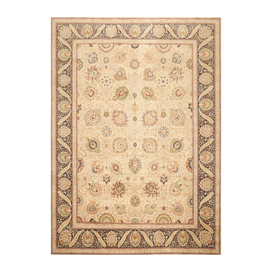 9'3'' x 12'2'' Hand Knotted 100% Wool Pak-Parsian 16/18 300 KPSI Area Rug Beige