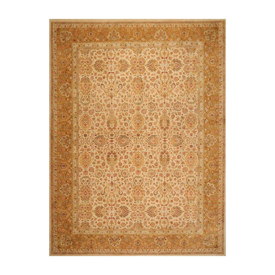 9'2" x 12'1" Hand Knotted Wool Pak-Parsian 16/18 Traditional Area Rug Beige/Tan