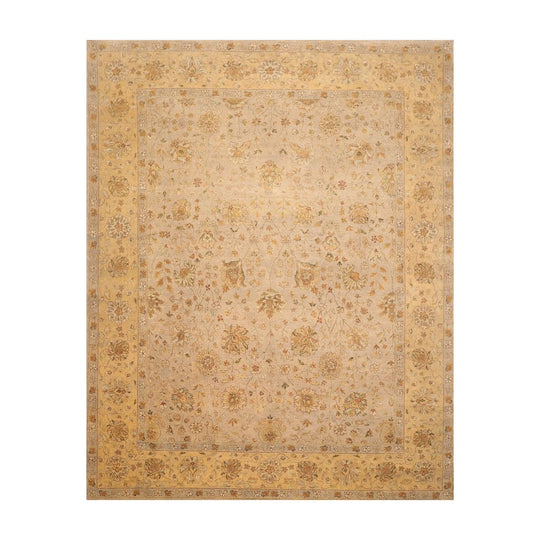 8'1'' x 10'3'' Hand Knotted 100% Wool Agra 150 KPSI Oriental Area Rug Taupe