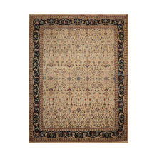 9' 1''x12'  Beige Black Teal Color Hand Knotted Persian 100% Wool Traditional Oriental Rug