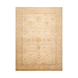 8' 9''x12' 3'' Beige Gold Tan Color Hand Knotted Persian 100% Wool Traditional Oriental Rug