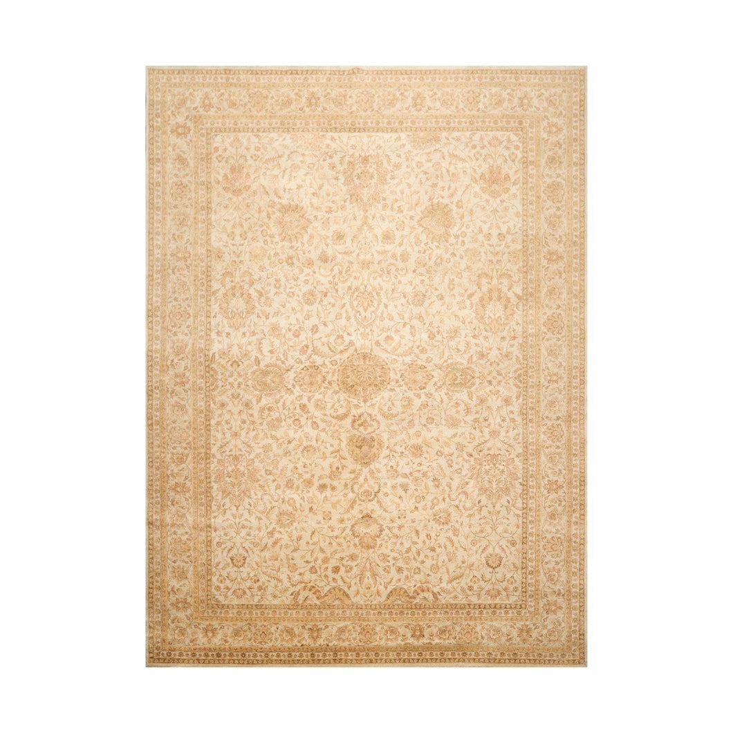 8'9'' x 12'3'' Hand Knotted Wool Agra Vegetable Dyes Oriental Area Rug Beige - Oriental Rug Of Houston