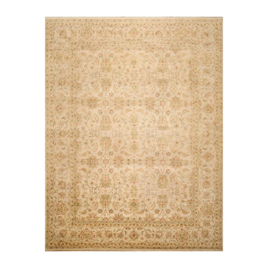 8'10'' x 12' Hand Knotted 100% Wool Agra 150 KPSI Oriental Area Rug Beige