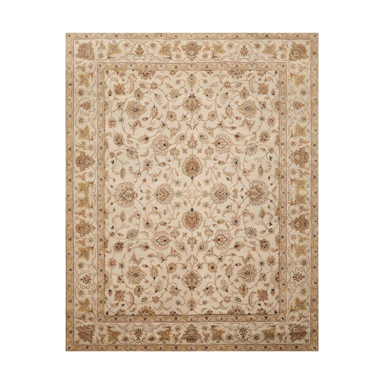 8' x 10'1'' Hand Knotted 100% Wool Agra Traditional Oriental Area Rug Beige