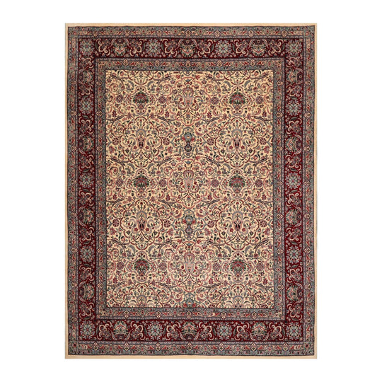 8' x 10'3" Hand Knotted Wool Pakpersian 16/18-300 KPSI Oriental Area Rug Ivory