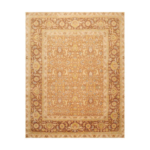 7' 7''x9' 11'' Brown Beige Blue Color Hand Knotted Persian 100% Wool Traditional Oriental Rug