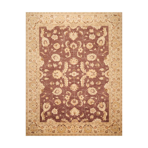 9' x11' 11'' Brown Beige Tan Color Hand Knotted Persian 100% Wool Traditional Oriental Rug