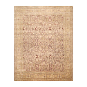 8' 1''x10' 2'' Brown Tan Gold Color Hand Knotted Persian 100% Wool Traditional Oriental Rug