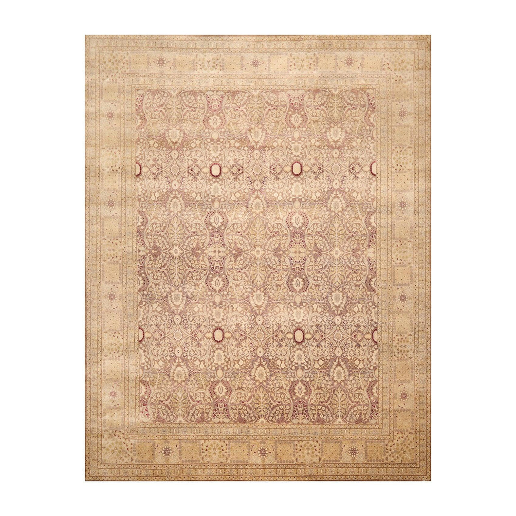 8' 1''x10' 2'' Brown Tan Gold Color Hand Knotted Persian 100% Wool Traditional Oriental Rug