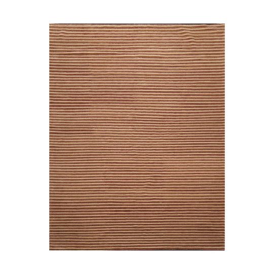 8' x 10' Hand Knotted Tibetan 100% Wool Stripes Modern Designer Area Rug Beige