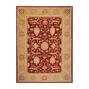 9' x11' 10'' Rusty Red Gold Tan Color Hand Knotted Persian 100% Wool Traditional Oriental Rug
