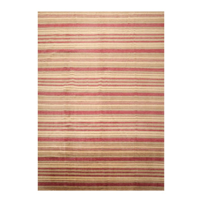 8'7'' x 12'2'' Hand Knotted Tibetan 100% Wool Stripes Modern Oriental Area Rug - Oriental Rug Of Houston
