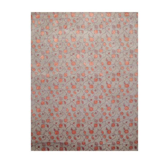 7'11'' x 10'3'' Hand Knotted Tibetan Wool & Silk Designer Area Rug Gray Orange
