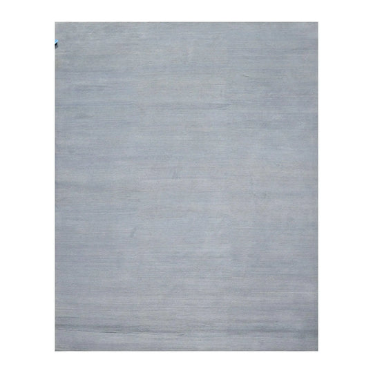 8' x 10' Hand Knotted Tibetan Wool Ribbed Designer Oriental Area Rug Blue