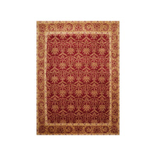8' x10'  Red Gold Beige Color Hand Knotted Tibetan 100% Wool Transitional Oriental Rug