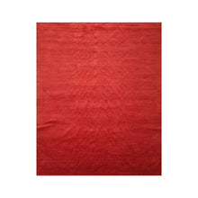 8' x9' 10'' Tone On Tone Red Color Hand Knotted Tibetan Wool and Silk Modern & Contemporary Oriental Rug