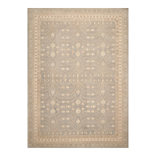 8x10 Gray, Tan Hand Tufted Hand Made 100% Wool Oriental Transitional Oriental Area Rug