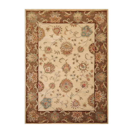 8' x 11' Handmade 100% Wool Oushak Traditional Oriental Area Rug Beige