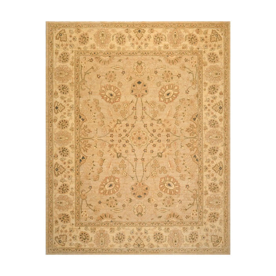 8'1'' x 9'10'' Hand Knotted 100% Wool Peshawar Traditional Oriental Area Rug Tan