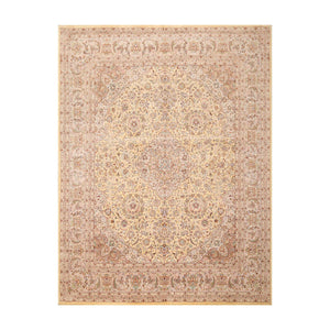 8' x10' 3'' Ivory Taupe Tan Color Hand Knotted Persian 100% Wool Traditional Oriental Rug